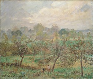 Jesień, poranna mgła, Éragny-sur-Epte, 1902 autorstwa Camille Pissarro