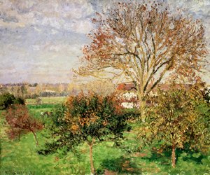 Jesienny poranek w Èragny, 1897 autorstwa Camille Jacob Pissarro