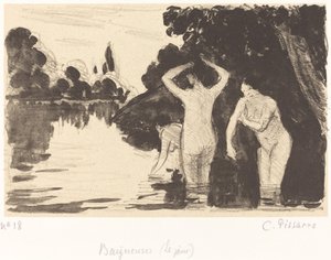Kąpiących się, ok. 1895. autorstwa Camille Pissarro