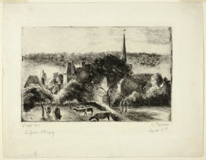 Kościół i gospodarstwo w Éragny autorstwa Camille Pissarro