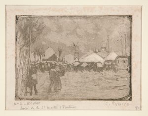 Jarmark Świętomarciński, ? Pontoise (Jarmark Saint-Martin, w Pontoise) autorstwa Camille Pissarro