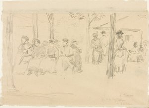 Impreza w Pontoise autorstwa Camille Pissarro