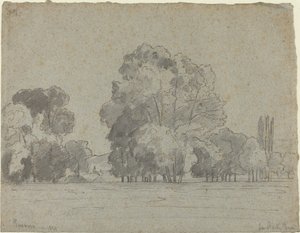 Gaj Drzew, 1859. autorstwa Camille Pissarro