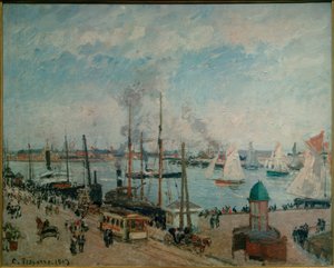 Port Le Havre podczas przypływu autorstwa Camille Jacob Pissarro