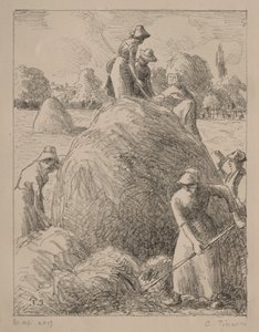 Sianokosy z Eragny, ok. 1896 r. (litografia) autorstwa Camille Pissarro