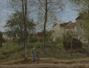 Domy w Bougival (jesień) autorstwa Camille Pissarro