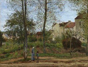 Domy w Bougival (jesień) autorstwa Camille Pissarro