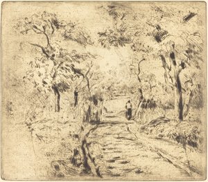 Na polach w Ennery Dans les Champs, Ennery, 1875. autorstwa Camille Pissarro