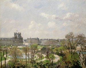 Ogród Tuileries, wiosenny poranek; Ogród Tuileries, poranek, wiosna, 1900 autorstwa Camille Jacob Pissarro