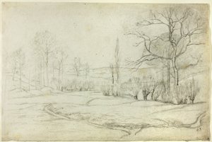 Krajobraz w Montfoucault autorstwa Camille Pissarro