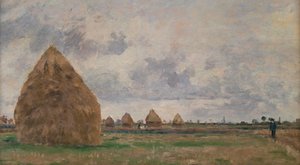 Krajobraz ze stogami siana autorstwa Camille Pissarro