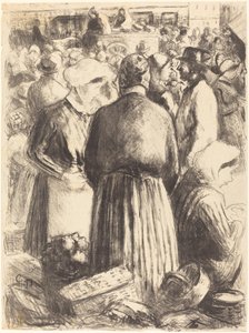 Targ w Pontoise Targ w Pontoise, ok. godz. 1895. autorstwa Camille Pissarro