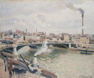 Poranek, pochmurny dzień, Rouen, 1896. autorstwa Camille Jacob Pissarro