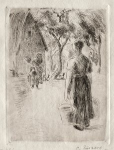 Wieśniaczka niosąca wiadra autorstwa Camille Pissarro