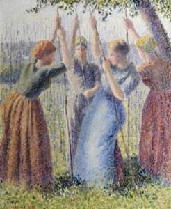 Wieśniaczki sadzące rammy autorstwa Camille Pissarro