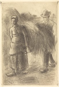 Chłopi niosący siano Chłopi niosący siano, 1900. autorstwa Camille Pissarro