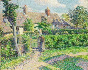 Domy chłopskie, Eragny, 1887 autorstwa Camille Jacob Pissarro