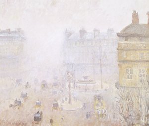 Place du Theatre Francais: efekt mgły autorstwa Camille Jacob Pissarro