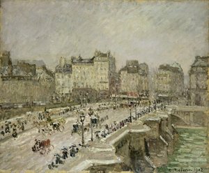 Pont Neuf, efekt śniegu, seria 2 autorstwa Camille Pissarro