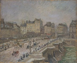 „Pont Neuf, efekt śniegu, 2. seria”, 1902 autorstwa Camille Pissarro