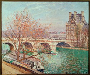 Pont Royal i Pavillon de Flore (obraz na płótnie) autorstwa Camille Pissarro