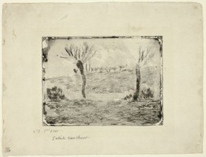Zachodzące słońce autorstwa Camille Pissarro