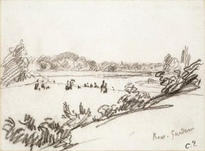 Studium ogrodów Kew, ok. 1890 r. autorstwa Camille Pissarro
