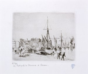 Port w pobliżu Urzędu Celnego w Rouen) autorstwa Camille Jacob Pissarro