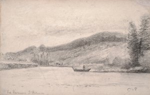 Rzeka Marna w Varenne-Saint-Hilaire, 1863-65 autorstwa Camille Jacob Pissarro