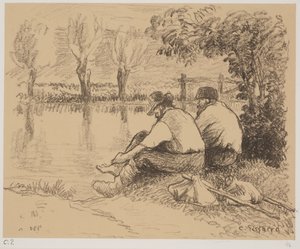 Włóczędzy, ok. 1894 (litografia) autorstwa Camille Jacob Pissarro