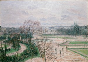 Ogrody Tuileries, deszczowa pogoda, 1899 autorstwa Camille Pissarro