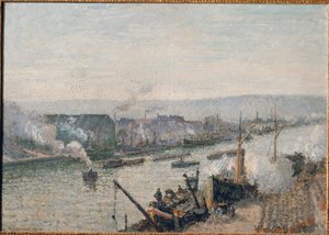 Port w Rouen (olej na płótnie) autorstwa Camille Pissarro