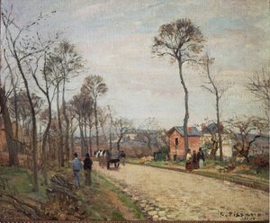 Droga do Louveciennes - 1870. Olej na płótnie autorstwa Camille Jacob Pissarro