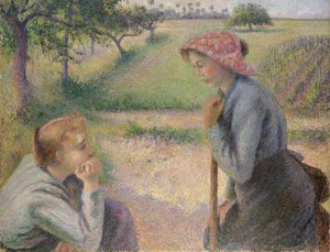 Dwie młode wieśniaczki autorstwa Camille Jacob Pissarro