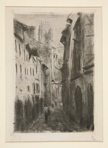 Ulica ? Rouen (Rue des Arpents) [Ulica A w Rouen (Rue des Arpents)] autorstwa Camille Pissarro