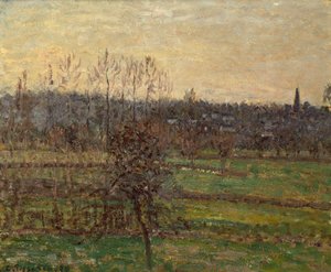Widok Bazincourt, Zima autorstwa Camille Pissarro