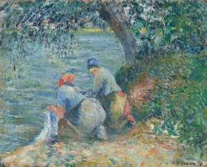 Praczki na brzegu, Pontoise, 1878. autorstwa Camille Pissarro