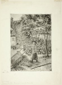 Kobieta opróżniająca taczkę autorstwa Camille Pissarro