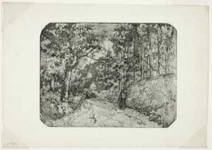 Zalesiona aleja w Pontoise autorstwa Camille Pissarro