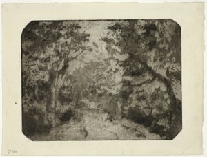 Zalesiona aleja w Pontoise autorstwa Camille Pissarro