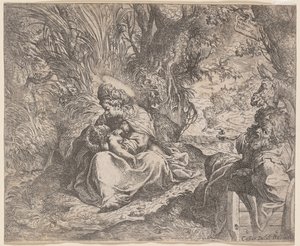 Odpoczynek w ucieczce do Egiptu, 1587-1590 . autorstwa Camillo Procaccini