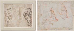 Przemienienie (recto); Studium rąk (verso) autorstwa Camillo Procaccini