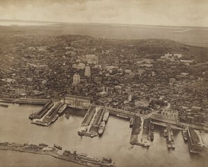Widok ogólny Montrealu, patrząc na północ (zdjęcie czarno-białe) autorstwa Canadian Photographer