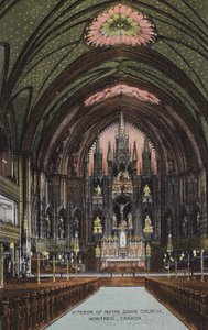 Wnętrze kościoła Notre Dame, Montreal, Kanada (zdjęcie ilustracyjne)