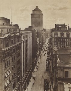 St James Street, centrum bankowe i biznesowe (zdjęcie czarno-białe)