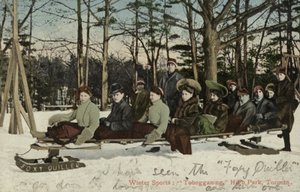 Saneczkarstwo, High Park, Toronto, Kanada (kolorowe zdjęcie) autorstwa Canadian Photographer