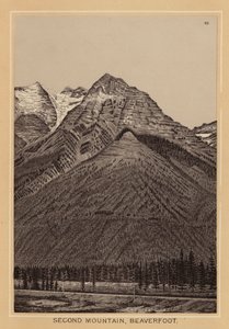 Kanada: Second Mountain, Beaverfoot (litografia) autorstwa Canadian School