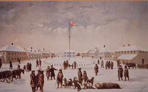 Rebelia Riela w Kanadzie, Fort Garry zdobyty przez Riela w 1869, koniec XIX wieku (olej na płótnie)