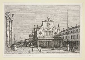 Wyimaginowany widok S. Giacomo Di Rialto, z serii Vedute (Widoki) autorstwa Canaletto (Giovanni Antonio Canal)