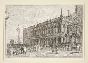 Księgarnia. V., z cyklu Weduta (Widoki) autorstwa Canaletto (Giovanni Antonio Canal)